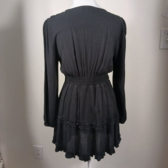 Altar'd State Black Tiered Mini Dress, "Lexley" Size Medium, Whimsey Goth, Party - Picture 3 of 16
